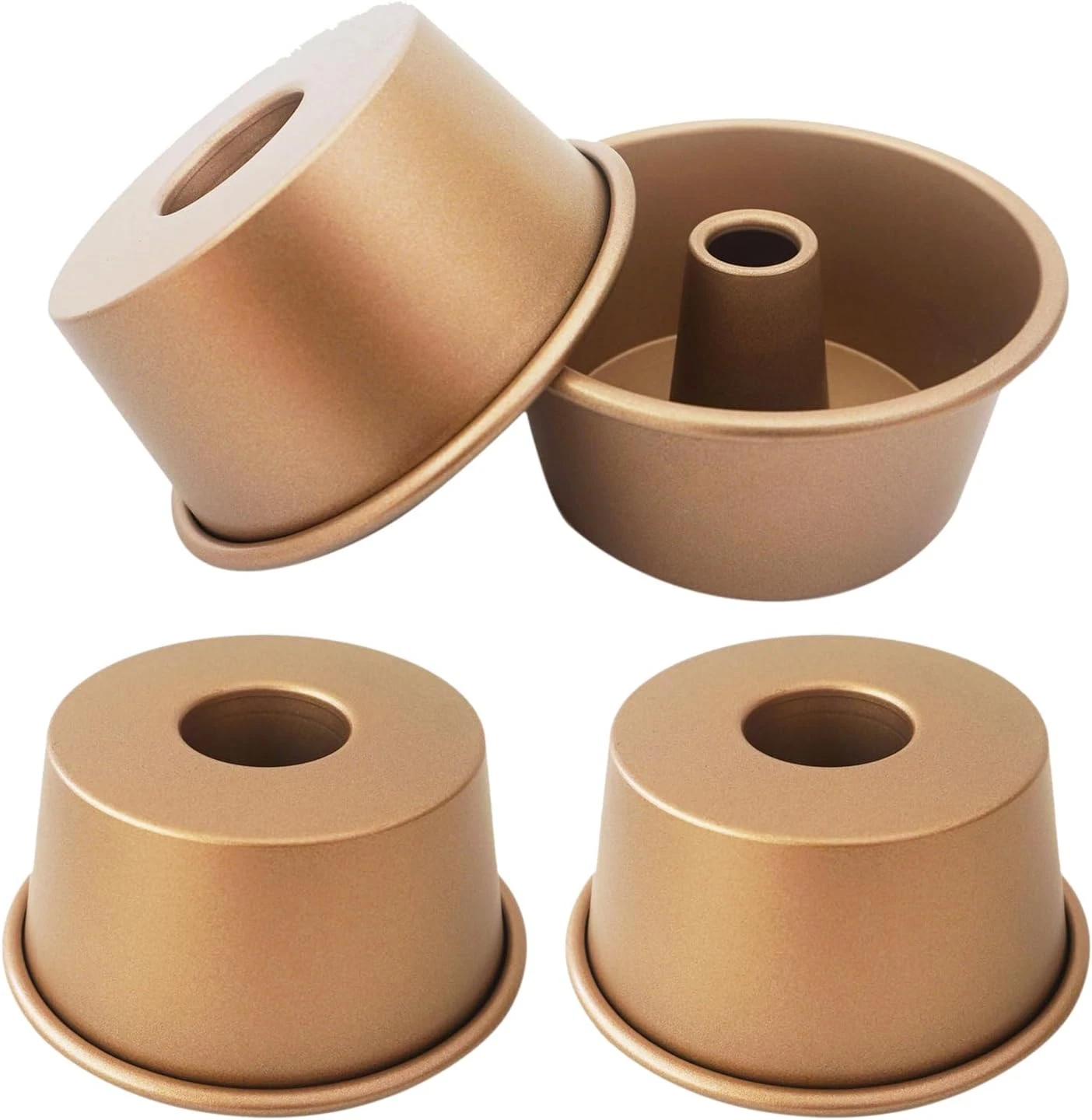 3.5 Inch Angel Cake Pan, Mini Fluted Tube Pan, Nonstick Ring Mold for Baking Ang