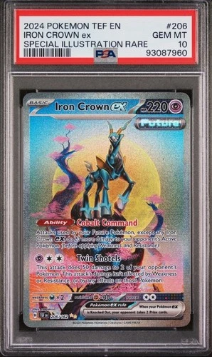 PSA 10 GEM MINT 2024 TEF EN IRON CROWN EX 206/162 TEMPORAL FORCES SPECIAL RARE🔥