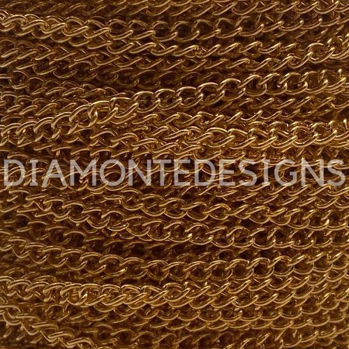 ❤ CADENA BORDILLO FINO CHAPADA EN ORO 3mm x 2mm JOYERÍA ARTESANÍA K83 ❤ - Imagen 2 de 2