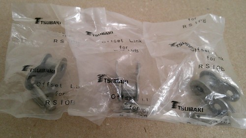 NEW TSUBAKI 10B STAINLESS STEEL OFFSET LINK, BRITISH STANDARD, 3 PC'S LOT. - Picture 2 of 2