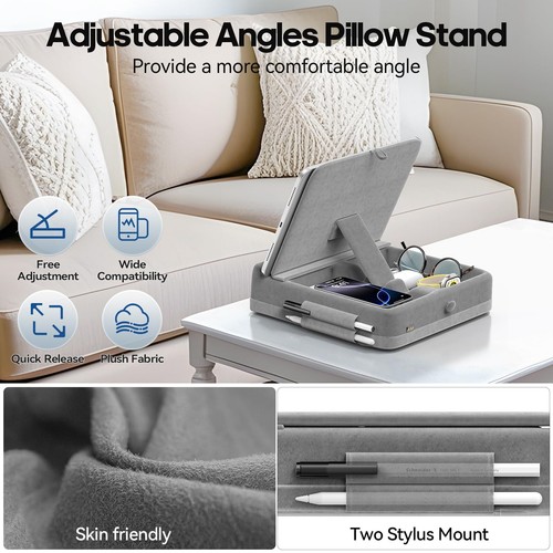 Coussin Support Tablette avec Rangement Support Tablette Lit Pliable Support ... - Afbeelding 4 van 8