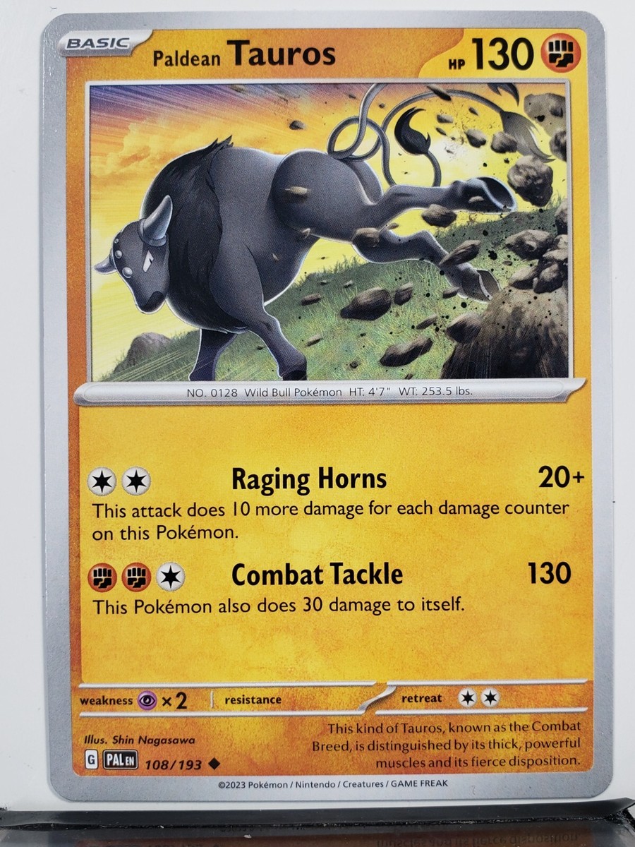 paldean tauros pokemon card value Paldean Tauros 108/193 NM / M