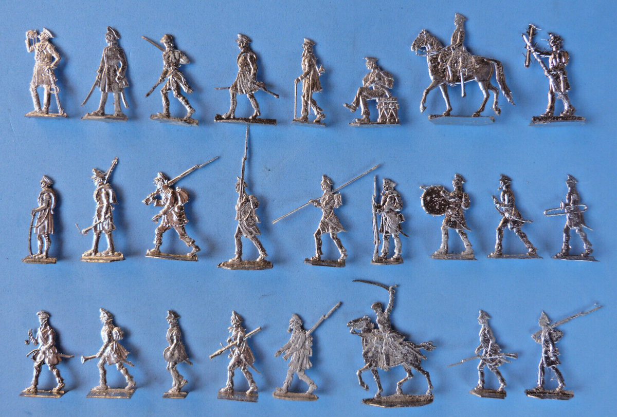 Lot De 15 Soldats Plats En étain - Tyroliens Premier Empire - Zinnfiguren 30mm
