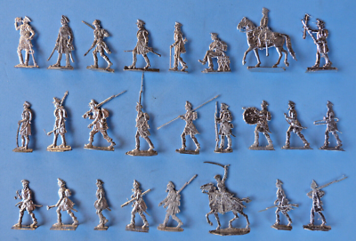 20 Soldats D'étain Plats Prussiens – Zinnfiguren – Premier Empire 1:60 (30mm) – Occasion