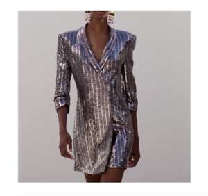 sequin tuxedo dress zara