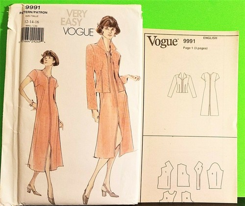 Easy Vogue V8473 9991 Sheath Dress,Flare Skirt Long Sleeve Jacket Sewing Pattern - Picture 6 of 7