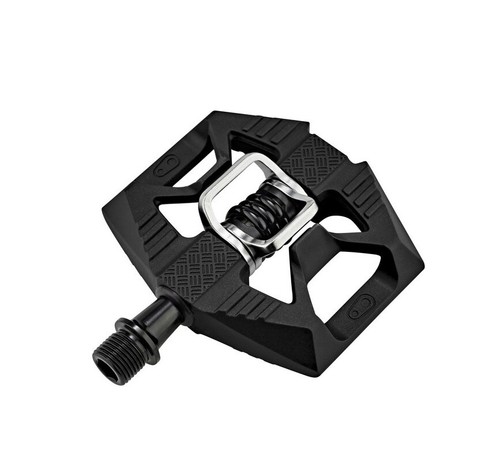 PEDALI CRANK BROTHERS DOUBLE SHOT 1 + TACCHETTE IBRIDO FLAT SGANCIO RAPIDO NERO - Foto 5 di 8