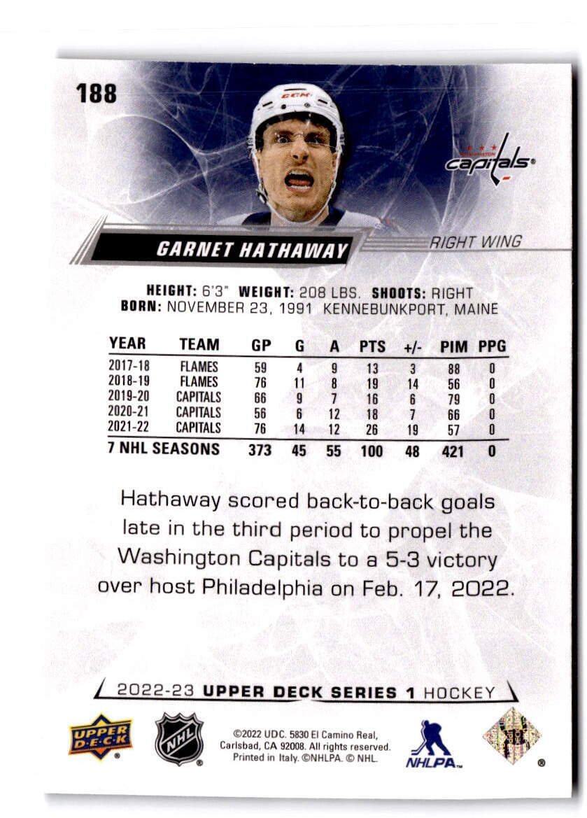 2022-23 Upper Deck #188 Garnet Hathaway | eBay