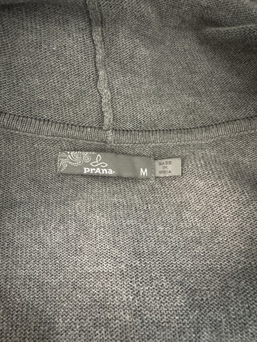 PrAna Georgia Cardigan Sweater Open Front Waterfall Organic Cotton Gray Medium - Picture 9 of 9