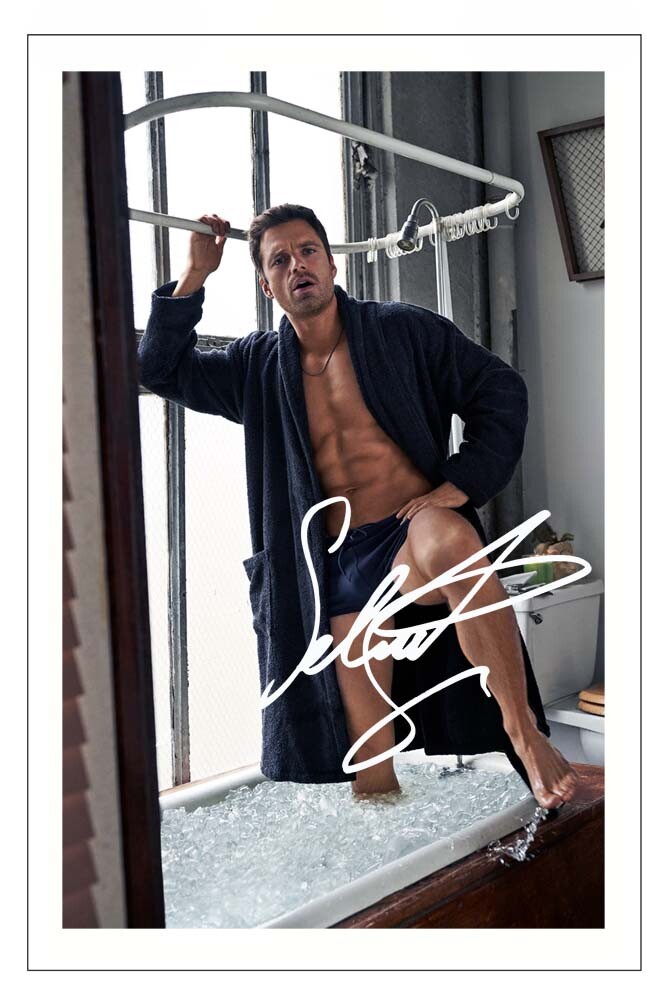 SEBASTIAN STAN Signed Autograph PHOTO Gift Signature Print Captain