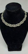 Vintage Signed Coro Silver Tone Choker Necklace 15" 