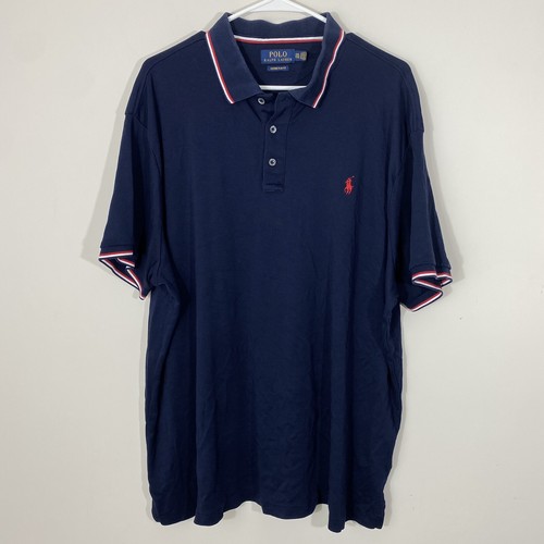 Polo Ralph Lauren Custom Slim Featherweight Polo Shirt Size XXL French Navy Red - 第 4/7 張圖片