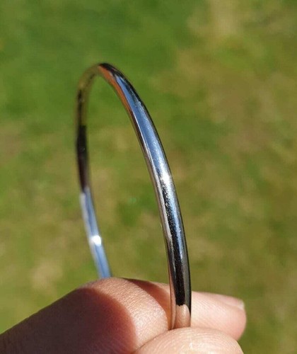 Stainless Steel Kara Silver Tone Thin Sikh Singh Kaur Khalsa Round Bangle Y11 - Picture 4 of 10