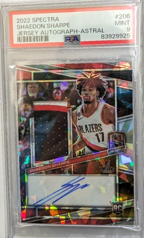 shaedon sharpe PSA9 SPECTRA ASTRAL RPA