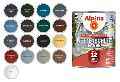 Alpina Wetterschutzfarbe Holzfarbe für außen deckend verschiedene Farben