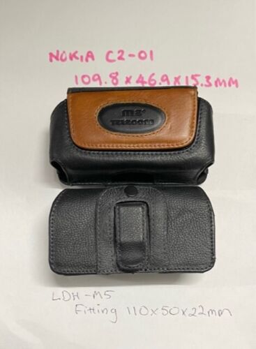 Leather Pouch & Belt Clip/Loop suit Telstra Flip 2 ZTE T21 Black 110 x 50 x 22mm - Picture 1 of 1