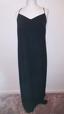 Next Long Black Evening Party Occasion Dress Strappy Size UK12