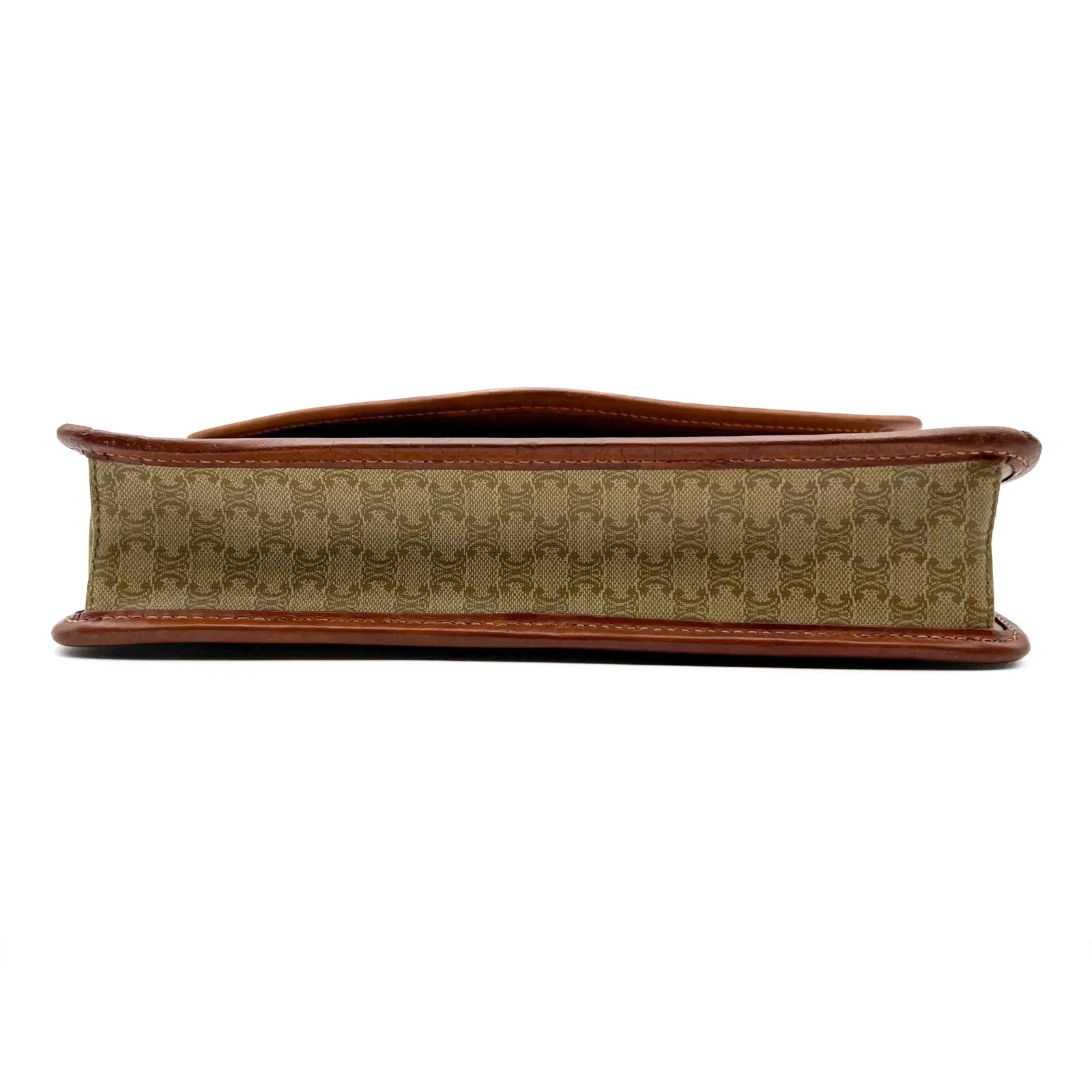 Borsa a tracolla vintage CELINE Macadam PVC pelle beige borsa autentica