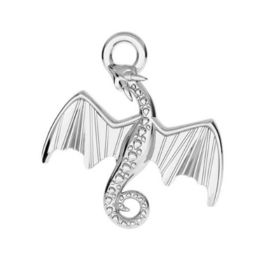 Echt 925 Sterling Silber Drachen Anhänger Charm - Fliegender Drache Charm