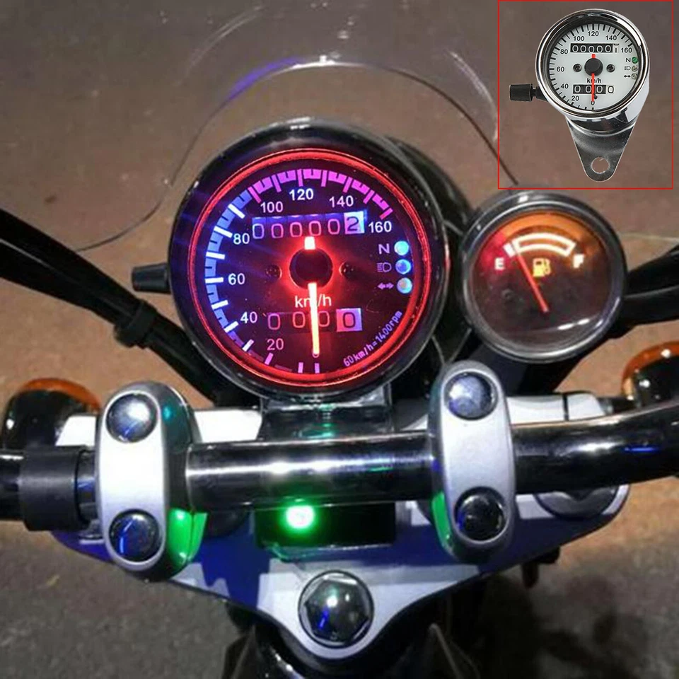 Velocímetro retroiluminado LED 12V para motocicleta Honda Shadow Sabre VT 700 750 1100 Foto 2 de 4