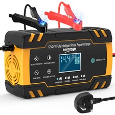 12V 24V Automatic Car Battery Charger Smart Pulse Repair AGM/GEL Portable UK