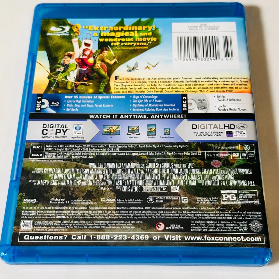 Epic - Blu-ray + DVD - Slip Cover - Blue Sky Studios - Image 4 of 4