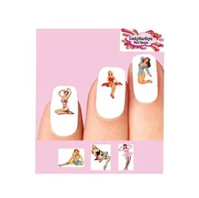 Waterslide Nail Decals Set of 20 - Sexy Pin up Girls Assorted #2 - 6 designs