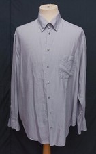 Vtg 90s GIORGIO ARMANI Black Label Gray Pintripe Cotton Men Dress Shirt 42-16.5