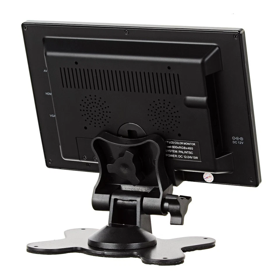 Mini 7 inch LCD CCTV Monitor HD PC Screen RCA/AV VGA HDMI 1080P for Raspberry Pi - Image 3 of 4