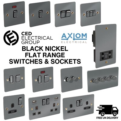 CED Schwarz Nickel Schalter & Steckdosen Flachherd - Elektrische Flachplatte