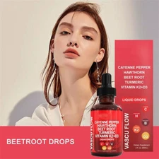 Cayenne Pepper Hawthorn Beet Root Turmeric Vitamin K2+D3 Liquid Drops 60ML