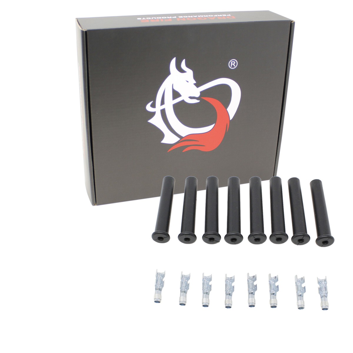 8 Mm Spark Plug Wire 4-Pack 180 Degree Straight Spark Plug Wire Boots With Terminals - 7mm/8mm Wire, USA Made, Black Straight Spark Plug Wire Ends - Foto 2