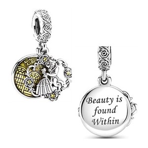 Disney Beauty The Beast Belle Gaston Charm 925 Sterling Silver Gift Ebay