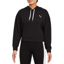 Puma Lightweight Cropped Modern Sport Hoodie Women's, Black - SZ M