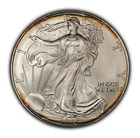 2005 1 oz Silver American Eagle - Colorful Rainbow Rim Toning - BU - SKU-E3303