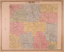 1880 Plat Map ~ ELMA Twp., NEW YORK / UPPER EBENEZER on Reverse (14x17)-#35