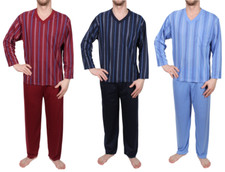 HERREN SCHLAFANZUG PYJAMA LANGARM SLEEPSHIRT NACHTW&Auml;SCHE BAUMWOLLE M-XXXL