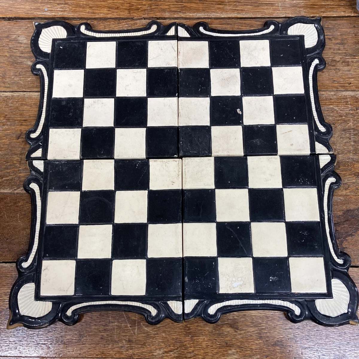 CHESS BOARD Chess board in ceramic, black and white with…