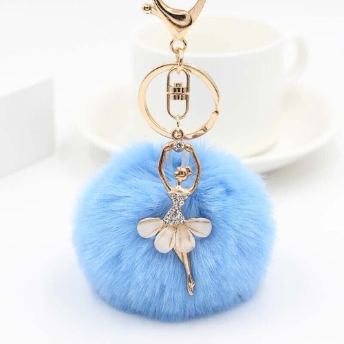 Cute Car bag Key Ring Fake Fur Key Chain Women Trinket Car keychain Jewelry Gift - Picture 11 of 35