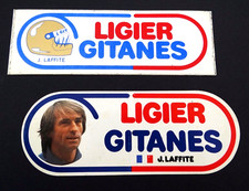 2 Stück Werbe-Aufkleber Ligier Gitanes J. Laffite F1 Formel Eins Motorsport 70er