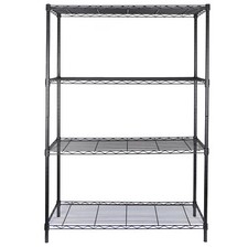 4Tier Steel Organizer Wire Rack Heavy Duty Storage Shelving Unit Kitchen Black