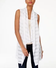 /LX010/ INC Cotton Blend Lightweight Knit Vest Top White Sz M $65