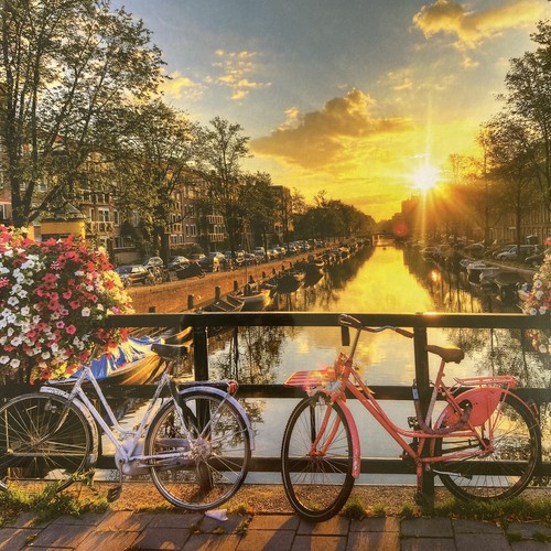 Puzzle World 500 Piece Jigsaw Puzzle Bicycles In Amsterdam New Sealed - Picture 3 of 11