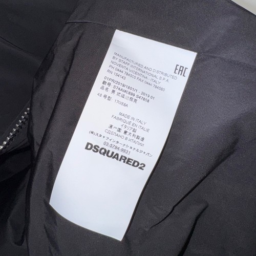 CHAQUETA BOMBER DSQUARED2 NEGRA DOBLADILLO LOGO CREMALLERA COMPLETA HECHA EN ITALIA talla 48 HOMBRE - Imagen 5 de 24