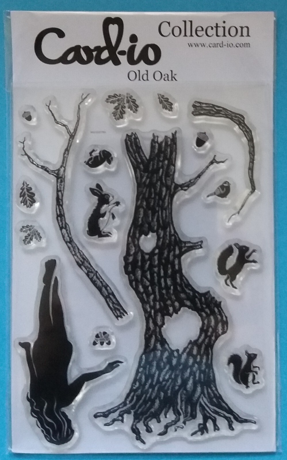 CARD-IO  Collection   OLD OAK  CDCCSTOLD-01  STAMP SET rabbit squirrel oak tree