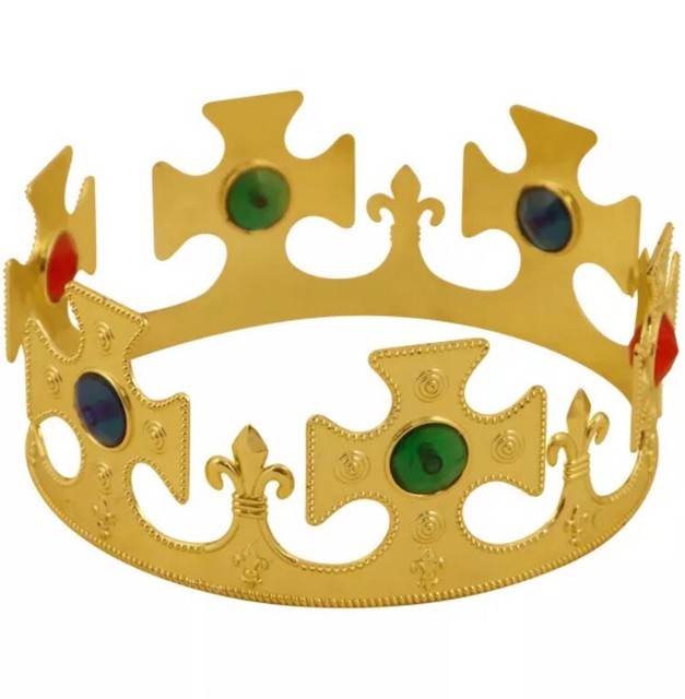 Novelty Majestic King Queen Gold Plastic Crown Kids Children Dressing