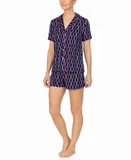 NAUTICA ~Size MEDIUM~ Rope Print Knit Pajama Top Boxer Shorts 2-Piece Sleep Set 