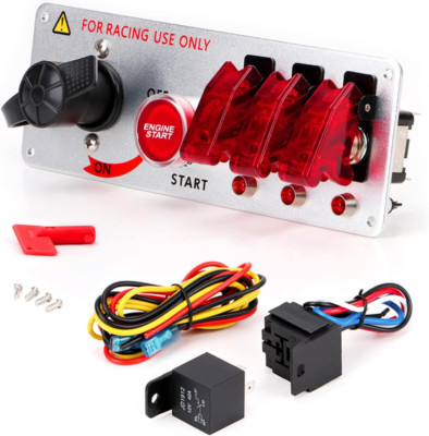 Ignition Switch Panel (12V) 5 in 1-B Car Racing Switch Panels with LED Toggle Sw