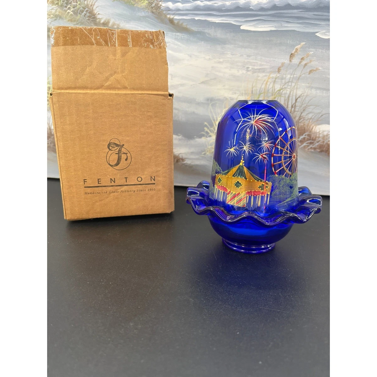 Fenton Blue Fairy Lamp for sale | eBay