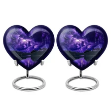 Purple Heart Urn 3Inch Set Of 2 for Human Ash of Ashes Cremation Urns Keepsake